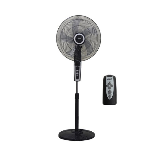 MIKA Stand Fan, 18", With Remote, Black & Silver